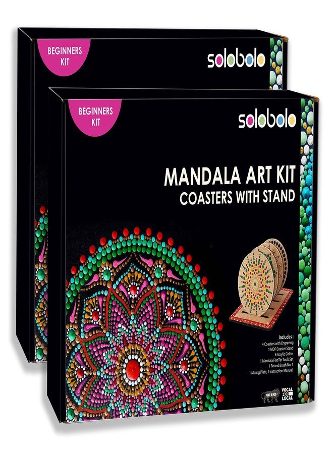 SOLOBOLO Mandala Art kit for Kids Adults,Indian Art Forms Kits,Art & Craft kit Birtday Return Gift for Girls 9-12 12-15,Coloring & Painting kit Using Water Brush | Pack of 2 - Image 1
